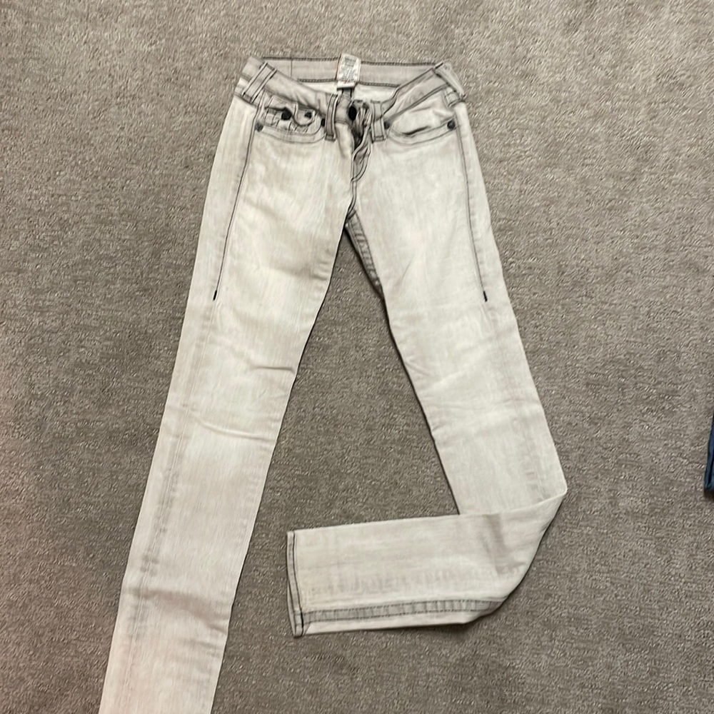 True religion light grey jeans size 25